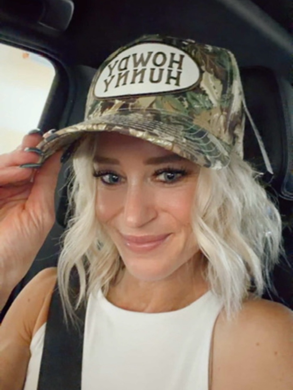 Howdy Hunny Camouflage Trucker Hat Like NEW